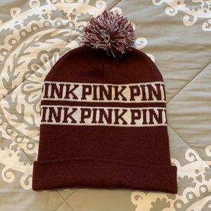 Burgundy pink beanie